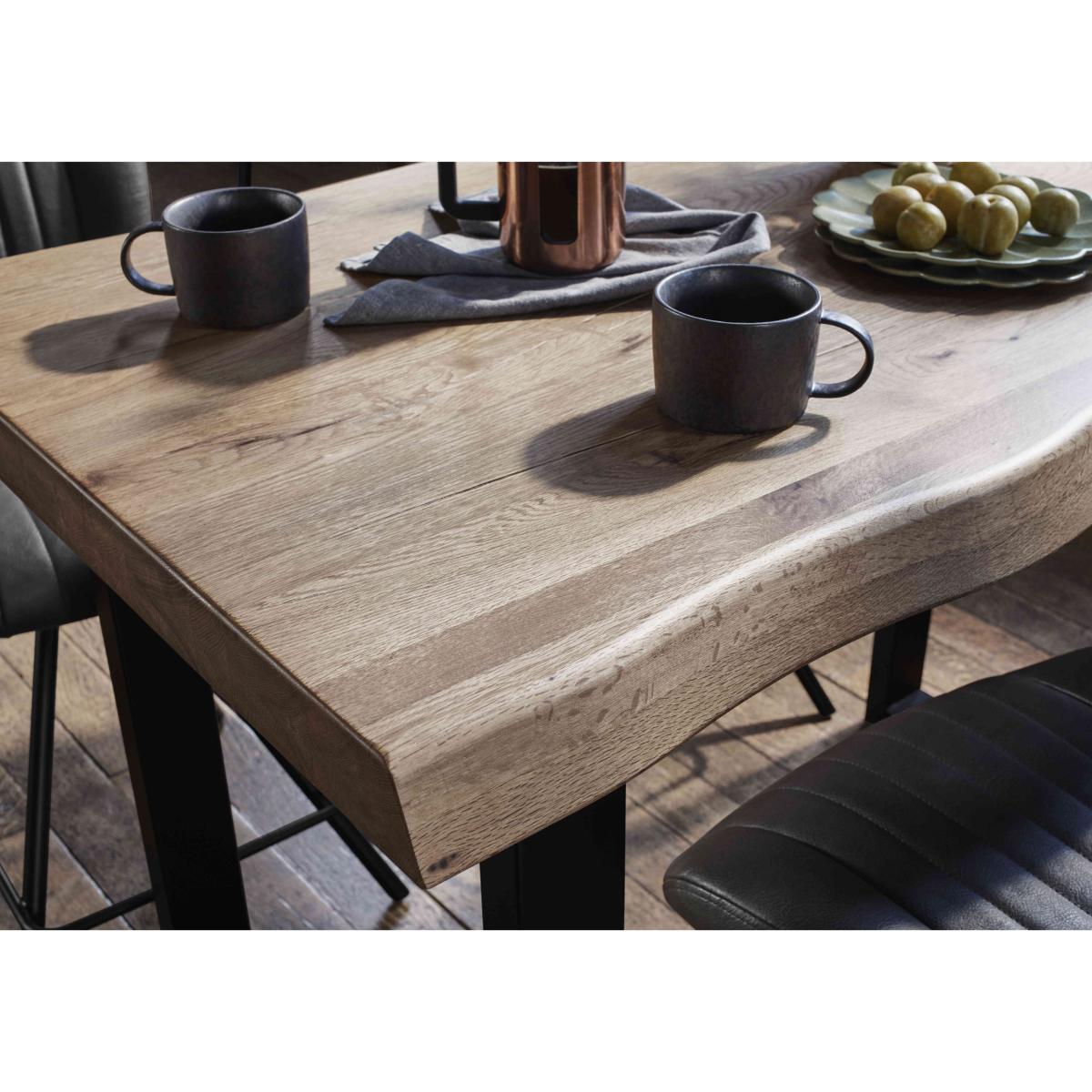 Bodahl - Compact Terra 140cm Raw Edge Table with 4 Grey Swivel Bar Stools - White Wash – image 3