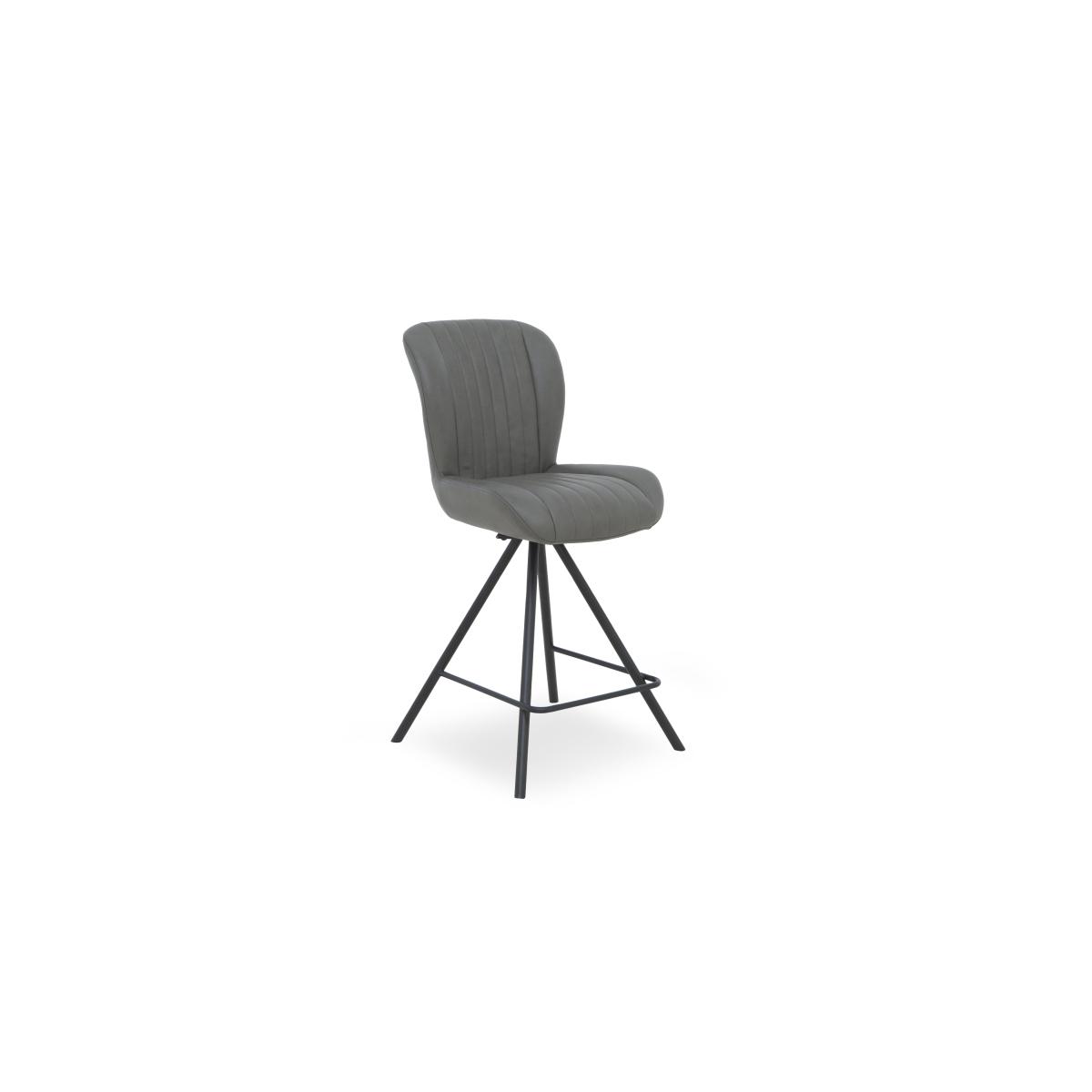 Bodahl - Compact Terra 140cm Raw Edge Table with 4 Grey Swivel Bar Stools - White Wash – image 6