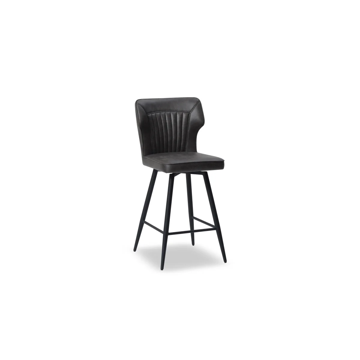 Jayden Set of 4 Faux Leather Swivel Bar Stools - Light Brown – image 3