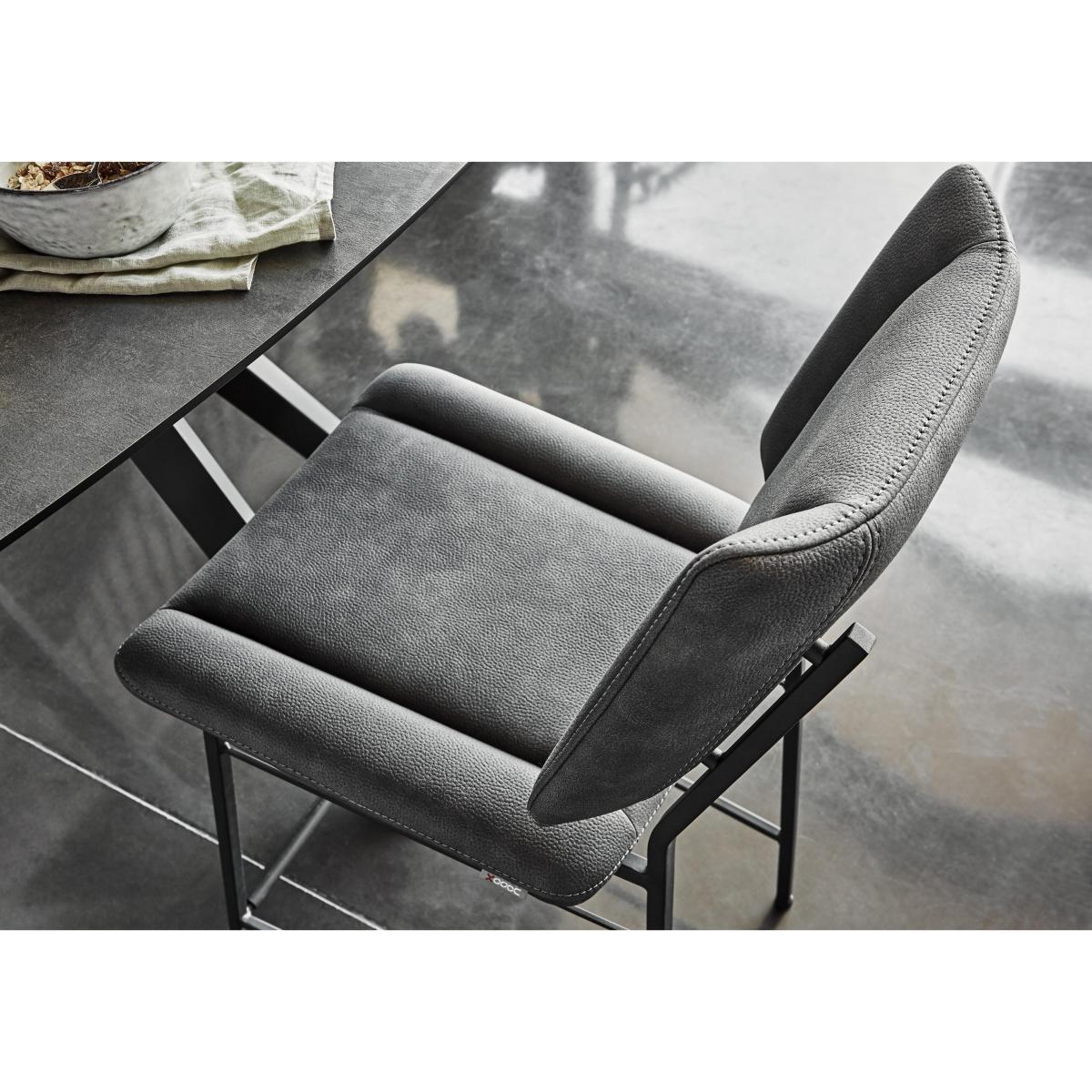 Habufa - Toronto Faux TO Leather Fixed Bar Stool - Light Grey – image 3