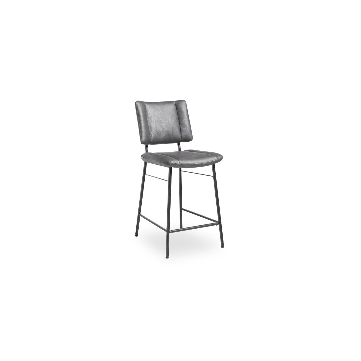 Habufa - Toronto Faux TO Leather Fixed Bar Stool - Light Grey – image 4