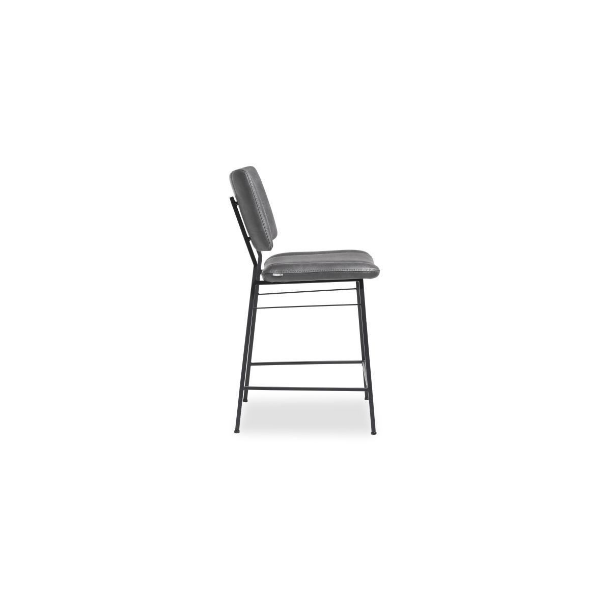 Habufa - Toronto Faux TO Leather Fixed Bar Stool - Light Grey – image 5