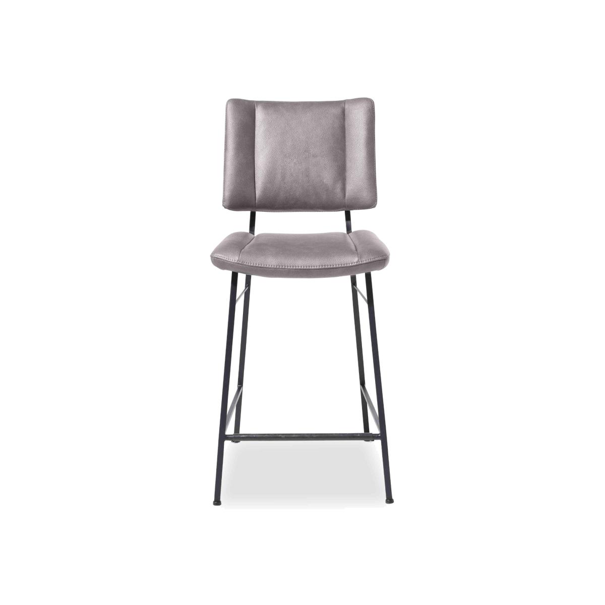 Habufa - Toronto Faux TO Leather Fixed Bar Stool - Light Grey – image 1