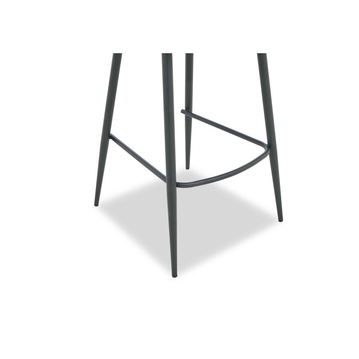 Ion Pair of Faux Leather Bar Stools - Dark Grey – image 4