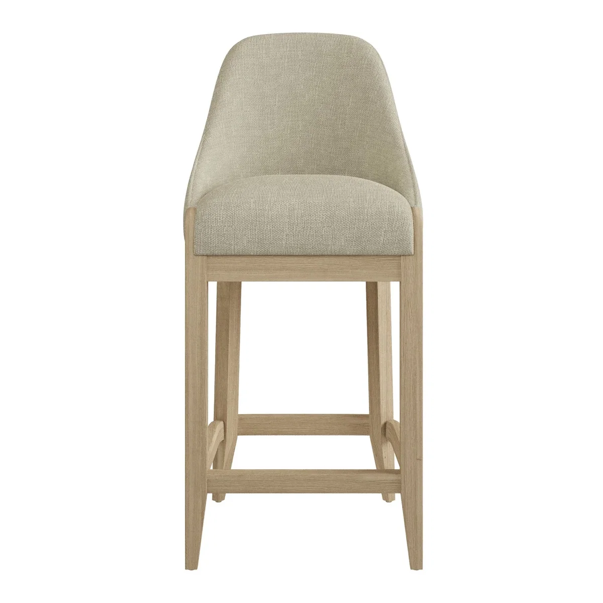 Beige Upholstered Kitchen Stool with Solid Wood Legs - Madeline – image 3