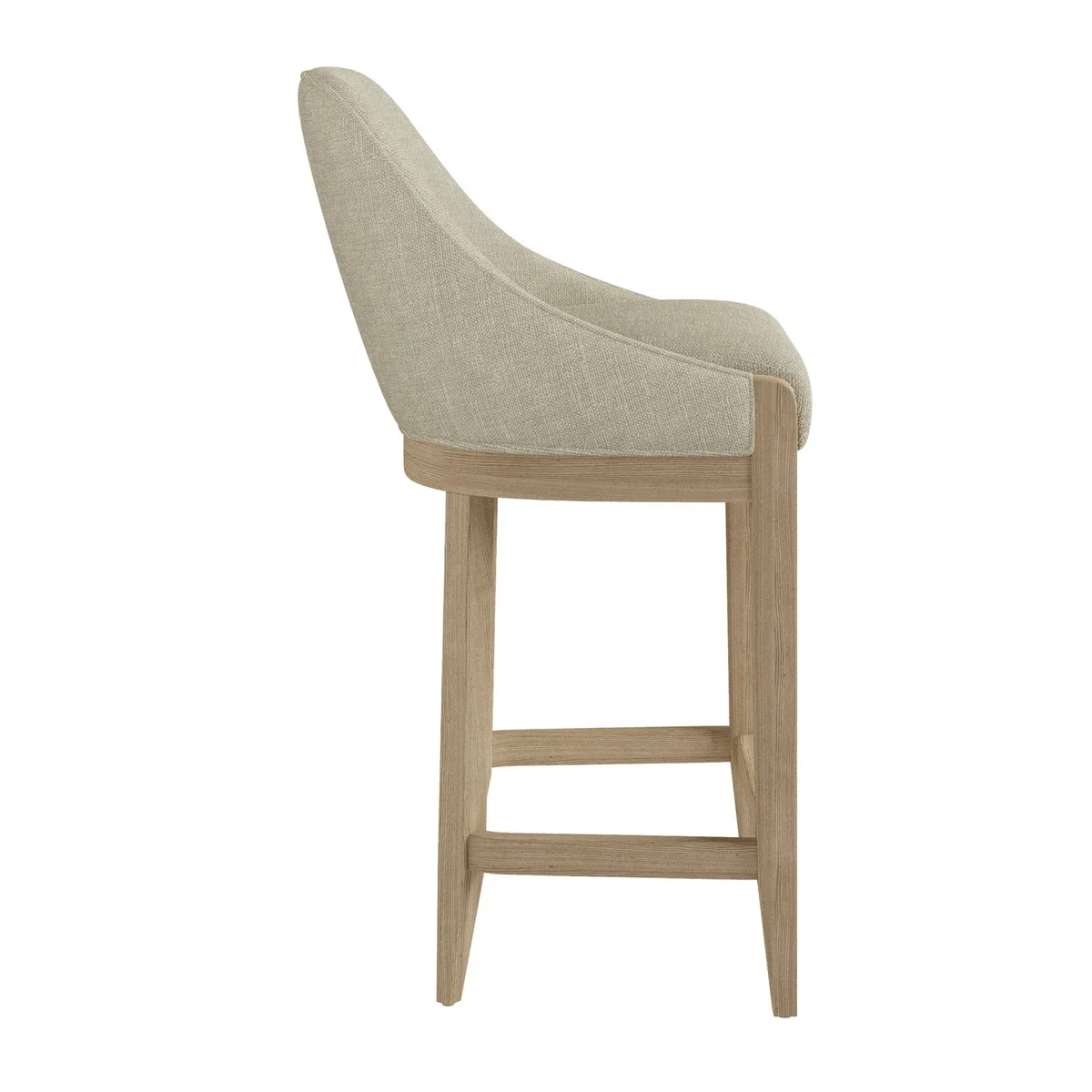 Beige Upholstered Kitchen Stool with Solid Wood Legs - Madeline – image 5