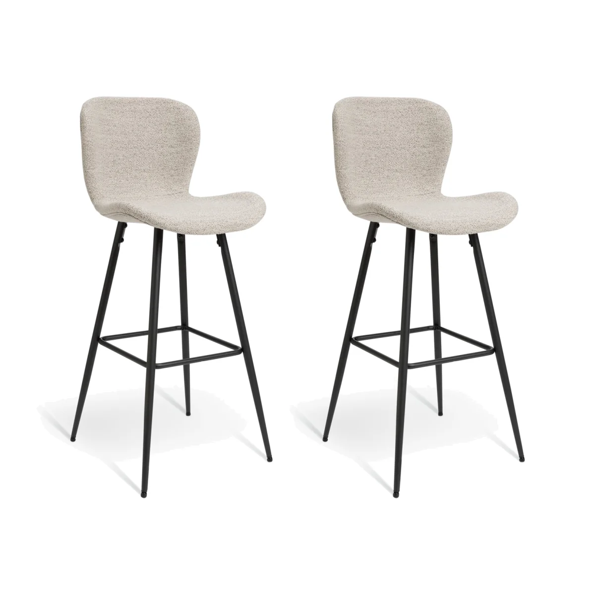 Habitat Etta Pair of Fabric Bar Stools - Natural