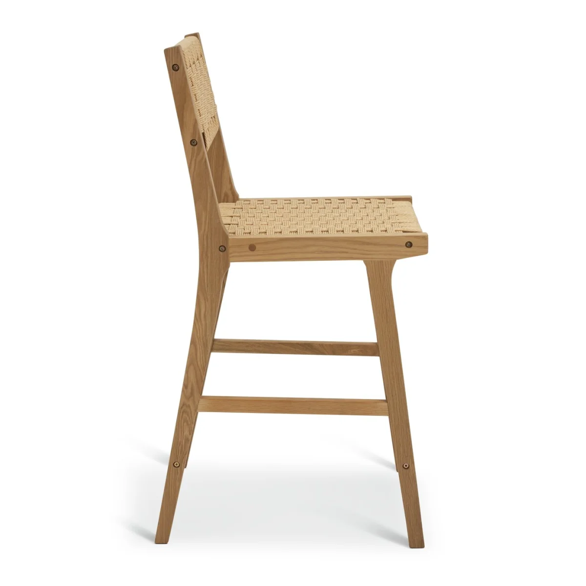 Habitat Faro Pair of Woven Paper Rope and Oak Bar Stools – image 3