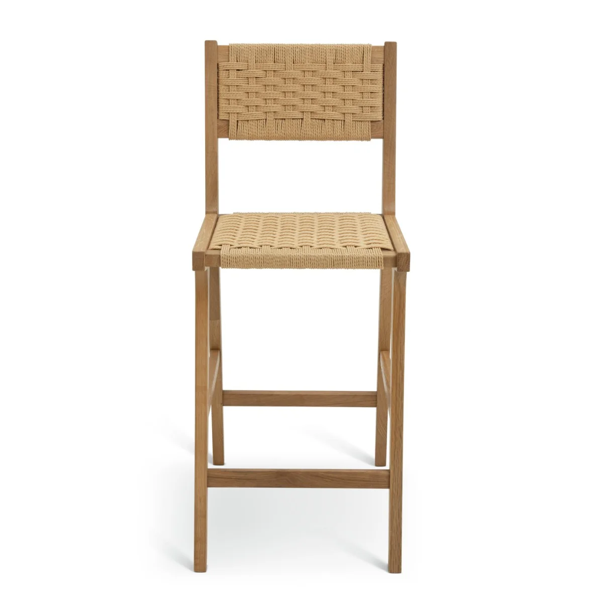 Habitat Faro Pair of Woven Paper Rope and Oak Bar Stools – image 4