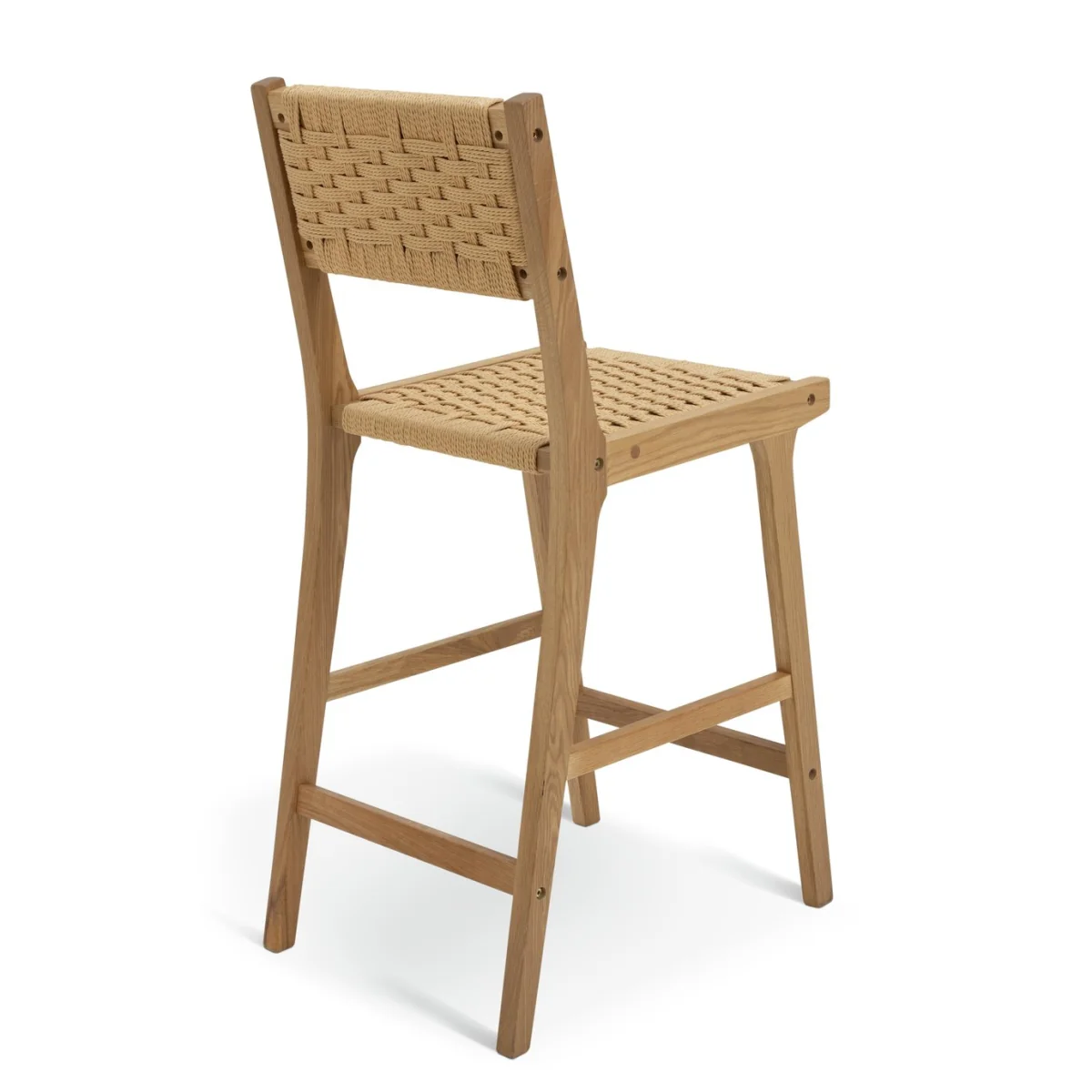 Habitat Faro Pair of Woven Paper Rope and Oak Bar Stools – image 5