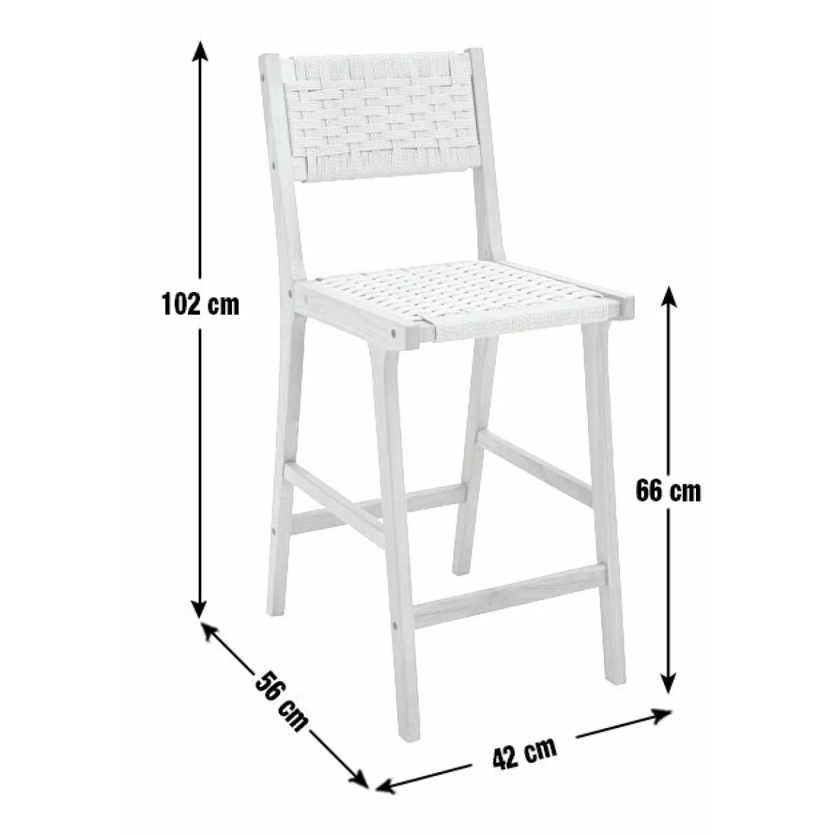 Habitat Faro Pair of Woven Paper Rope and Oak Bar Stools – image 8