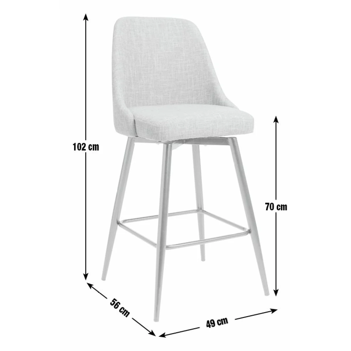 Habitat Huck Fabric Bar Stool - Grey – image 8