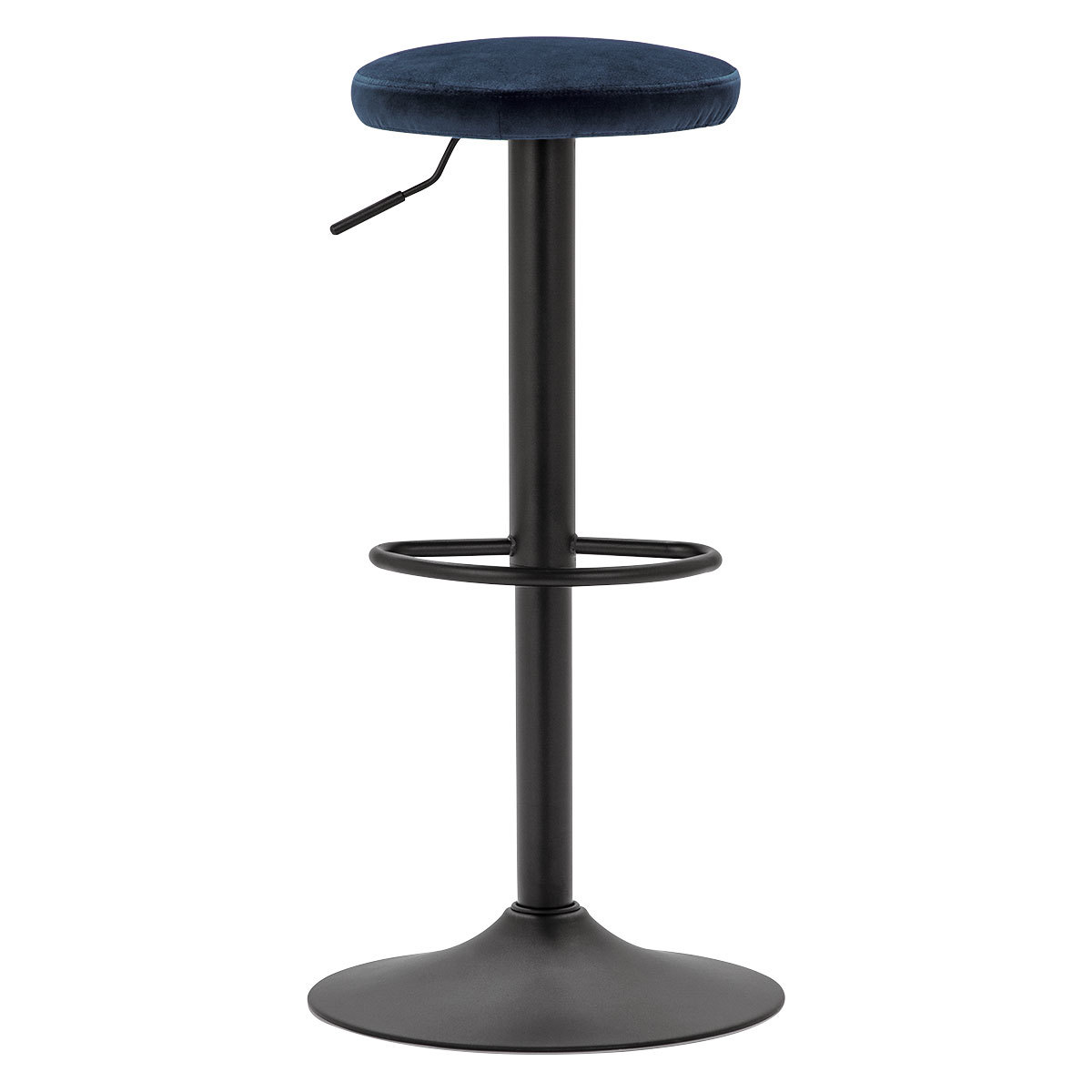 Hewitt Blue Velvet Barstool With Metal Leg, Blue – image 3