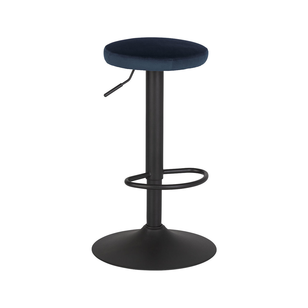 Hewitt Blue Velvet Barstool With Metal Leg, Blue – image 1