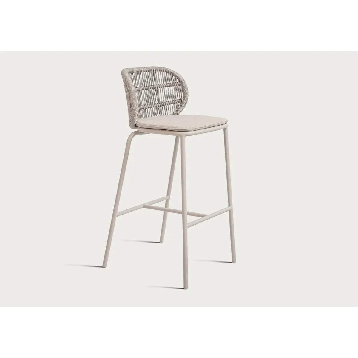 Vincent Sheppard Kodo Outdoor Barstool Fossil Grey with Almond Seat Cushion 76cm – image 3