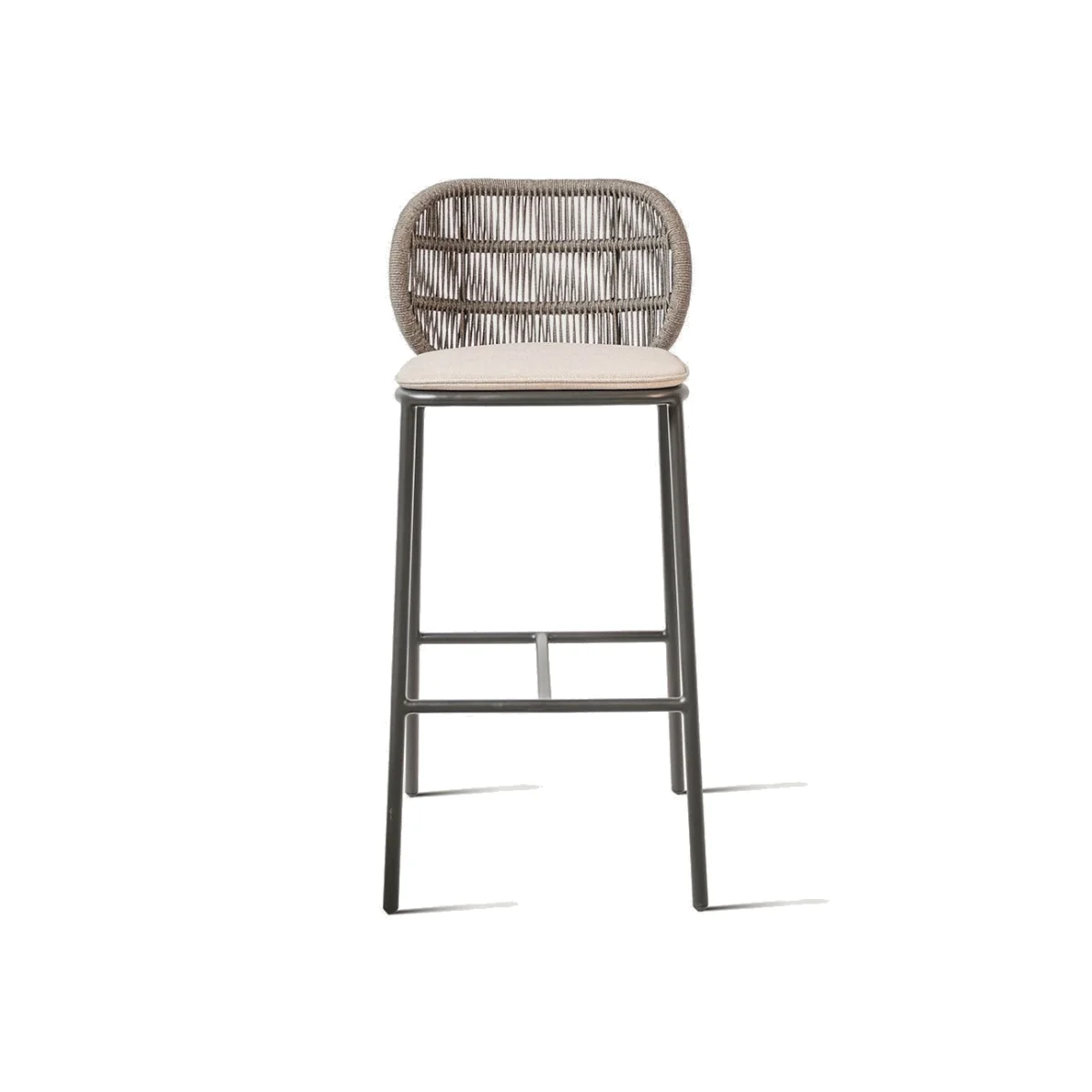 Vincent Sheppard Kodo Outdoor Barstool Fossil Grey with Almond Seat Cushion 76cm – image 1
