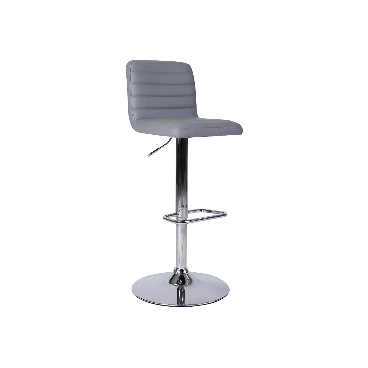 Chet Height Adjustable Faux Leather Bar Stool - Grey