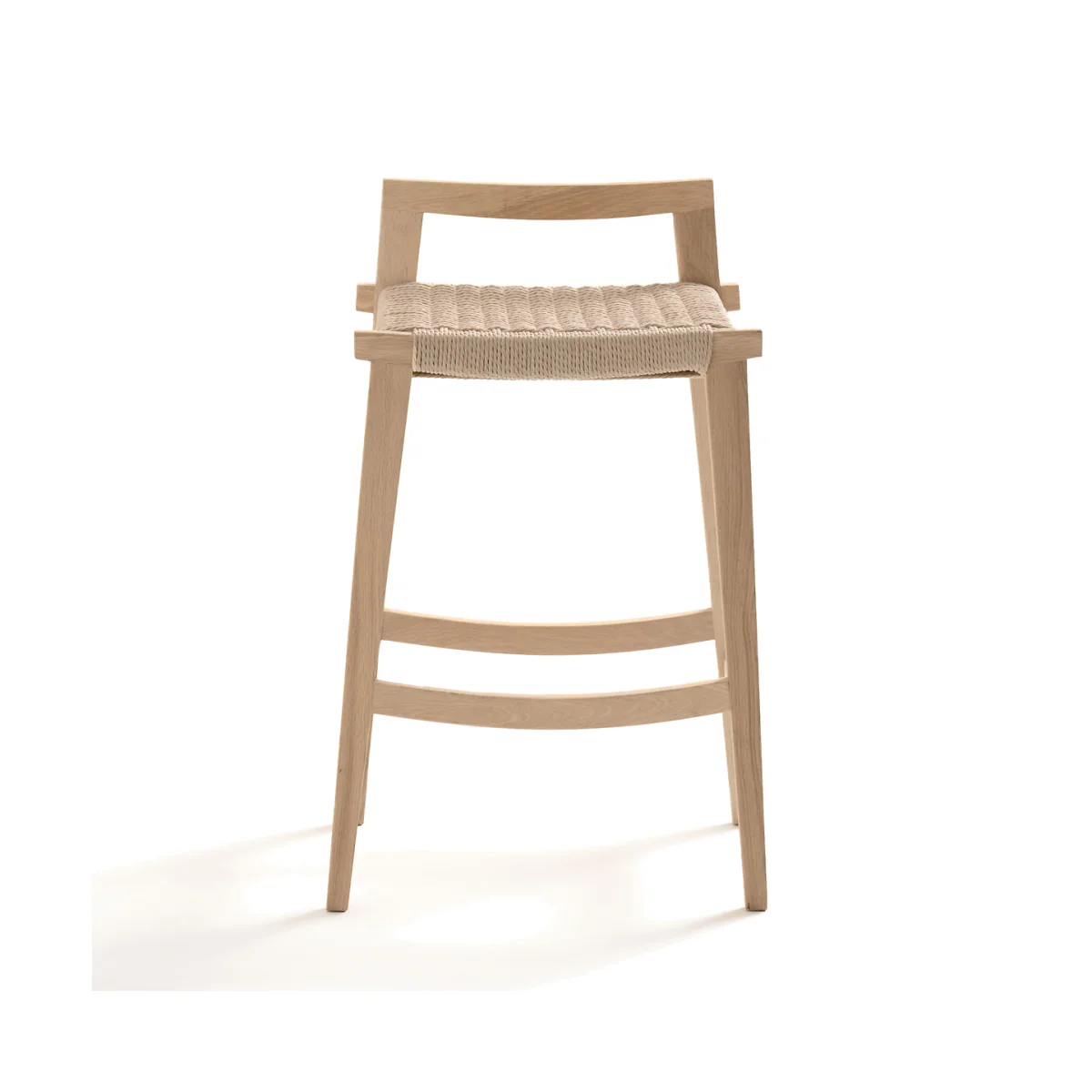 Hokito Solid Oak & Braiding Bar Stool – image 1