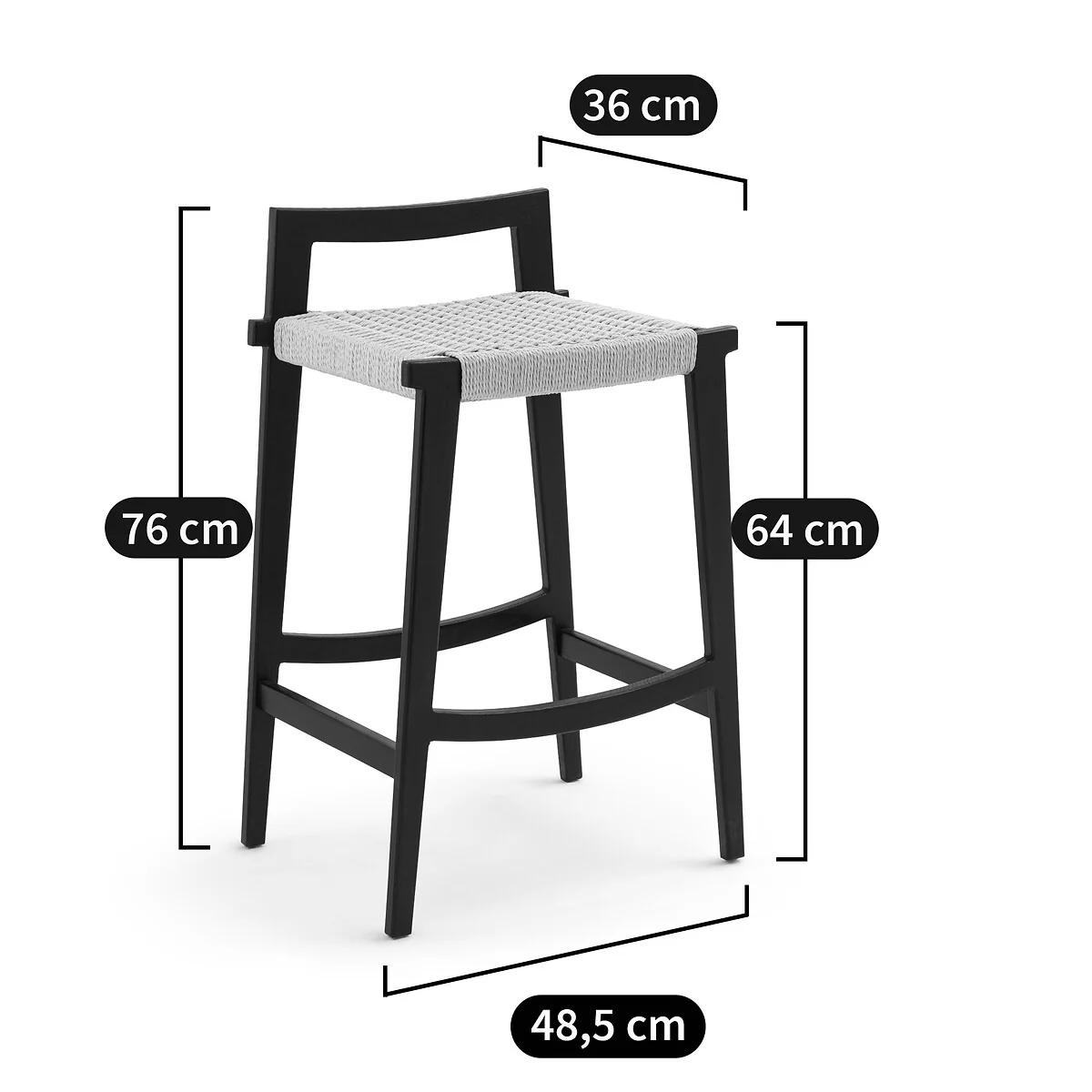 Hokito Oak & Weaving Bar Stool – image 7