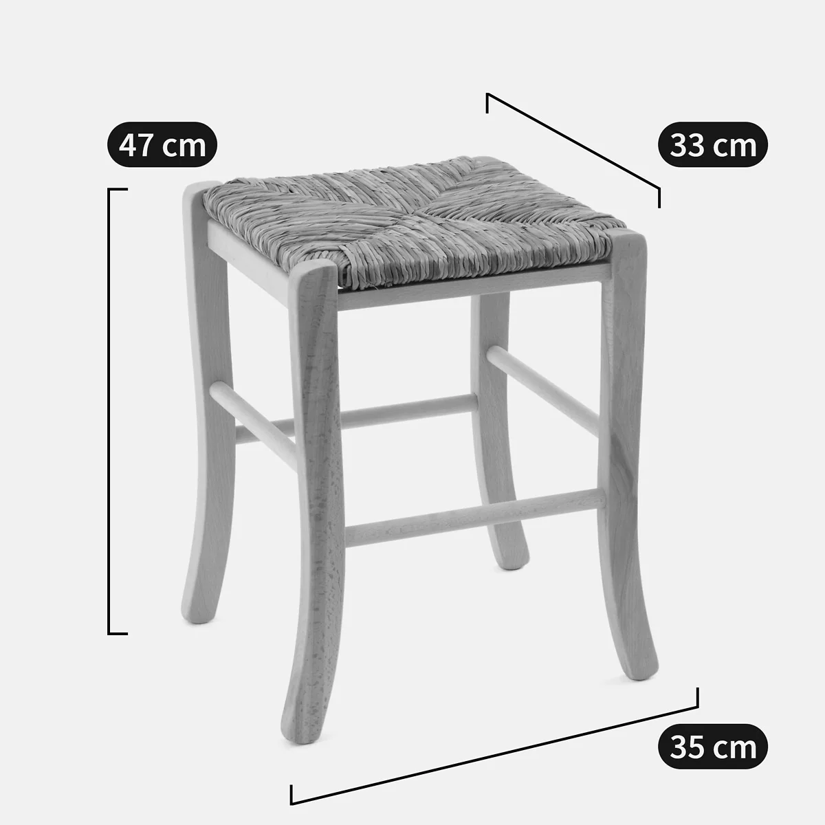 Perrine Solid Beech Farmhouse Stool – image 4