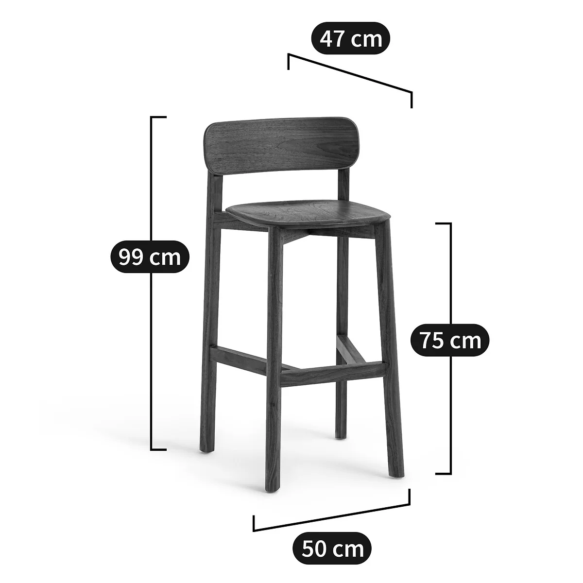 Batignolles Walnut Bar Stool, Designed By Emmanuel Gallina – image 7