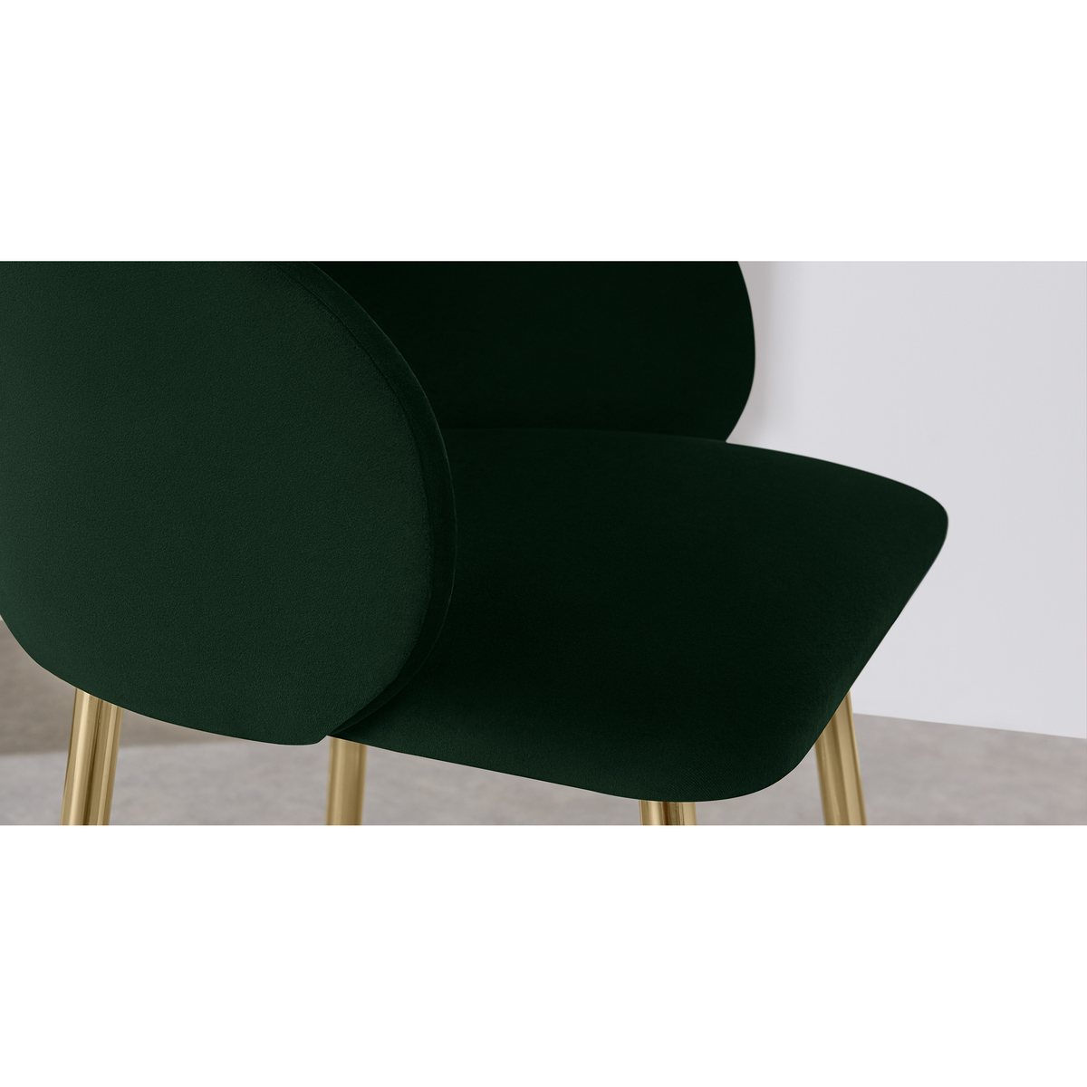 Adeline Counter Height Bar Stool, Pine Green Velvet & Brass – image 6