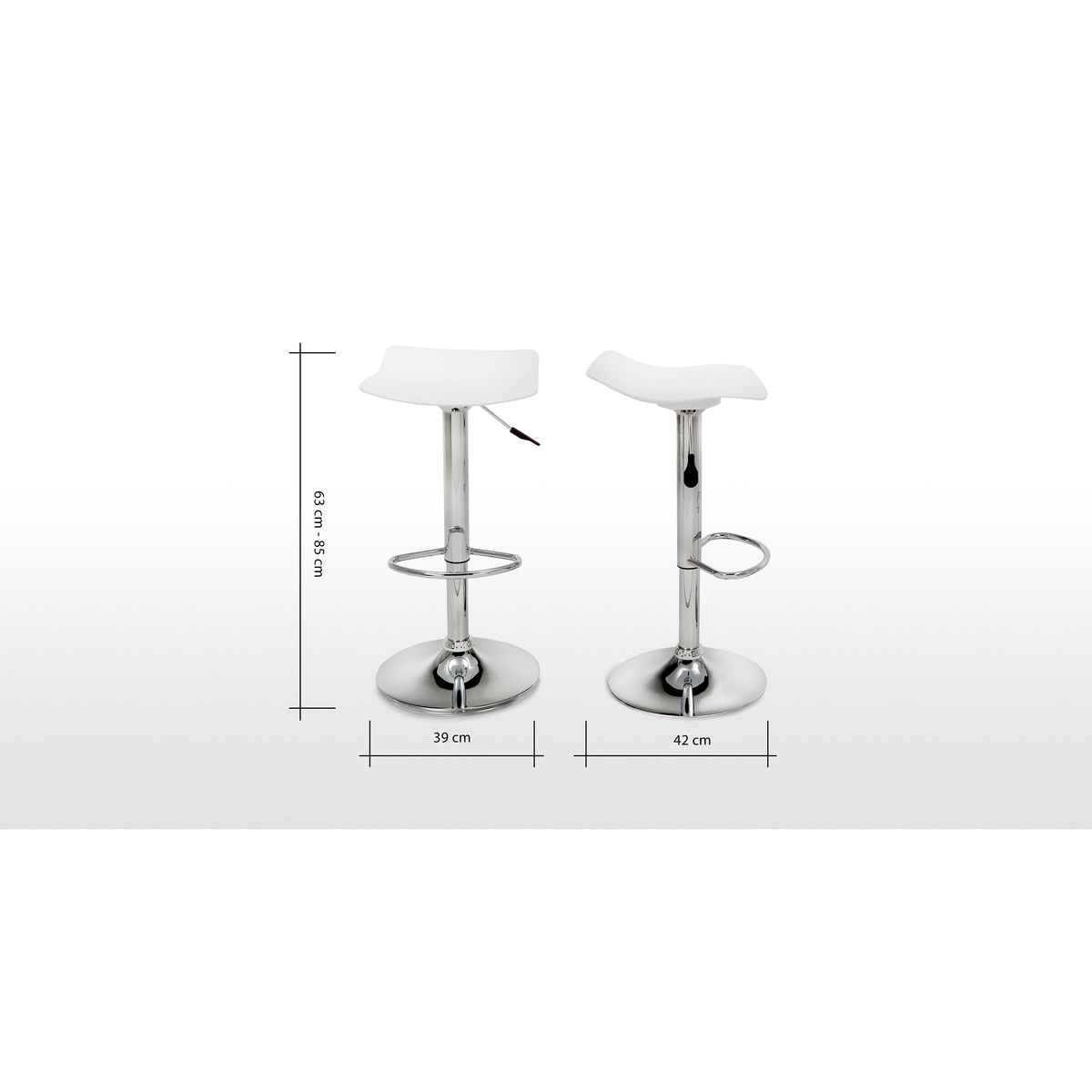 Set of 2 Kite Adjustable Barstools, White – image 9