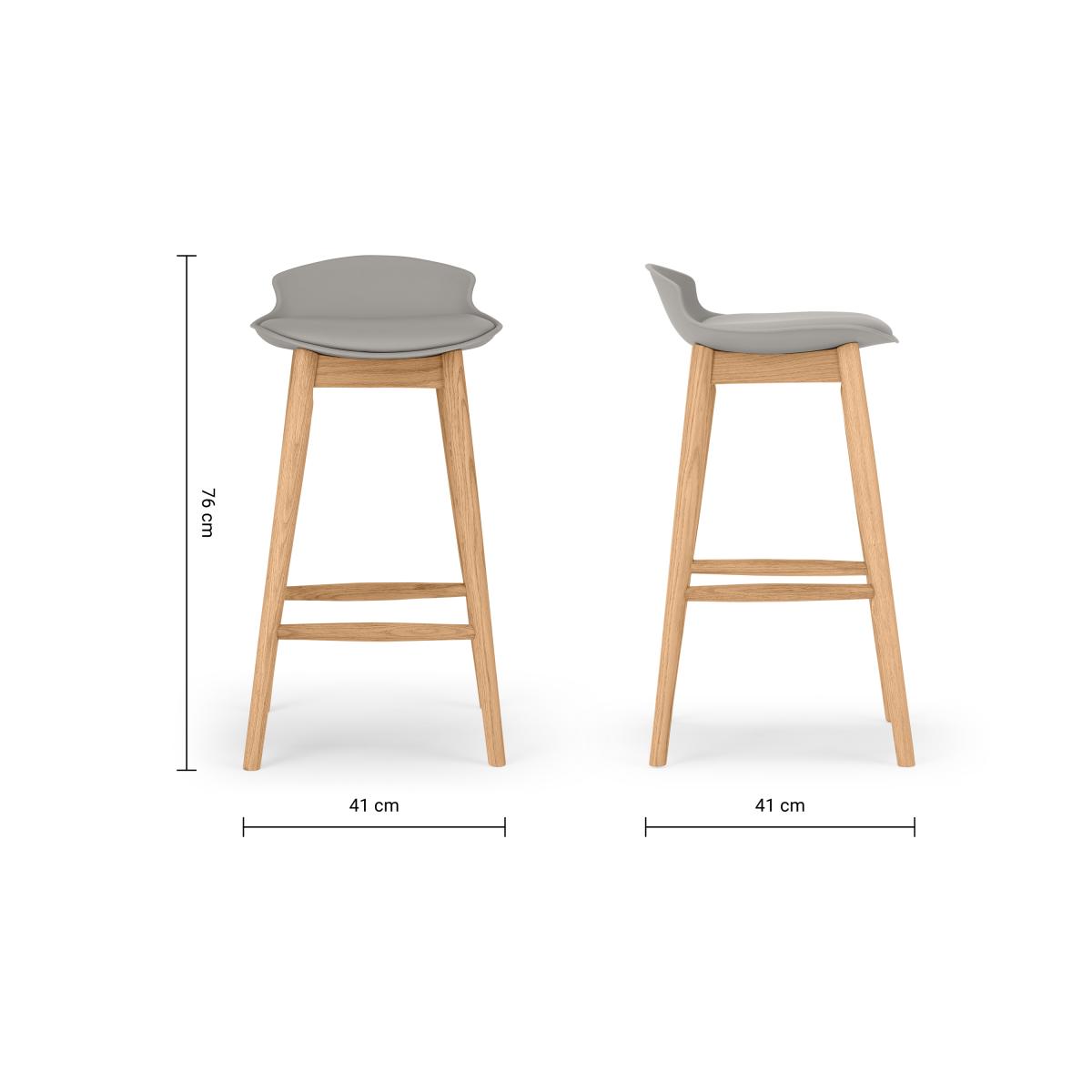 Thelma Counter Bar Stool, Oak and Grey – image 3