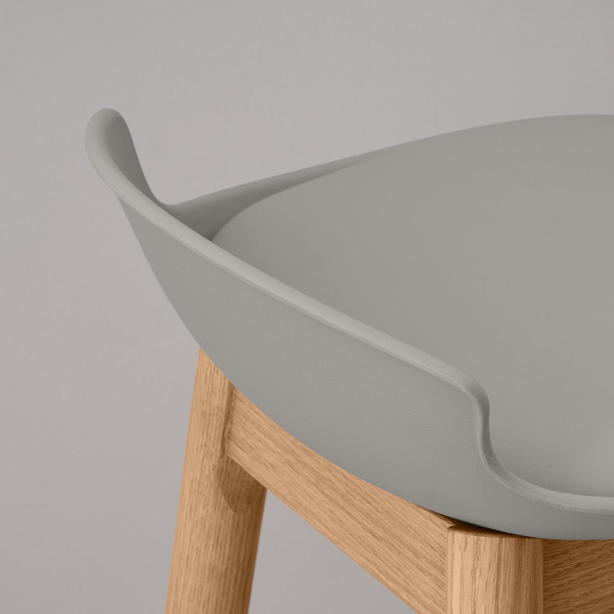 Thelma Counter Bar Stool, Oak and Grey – image 7