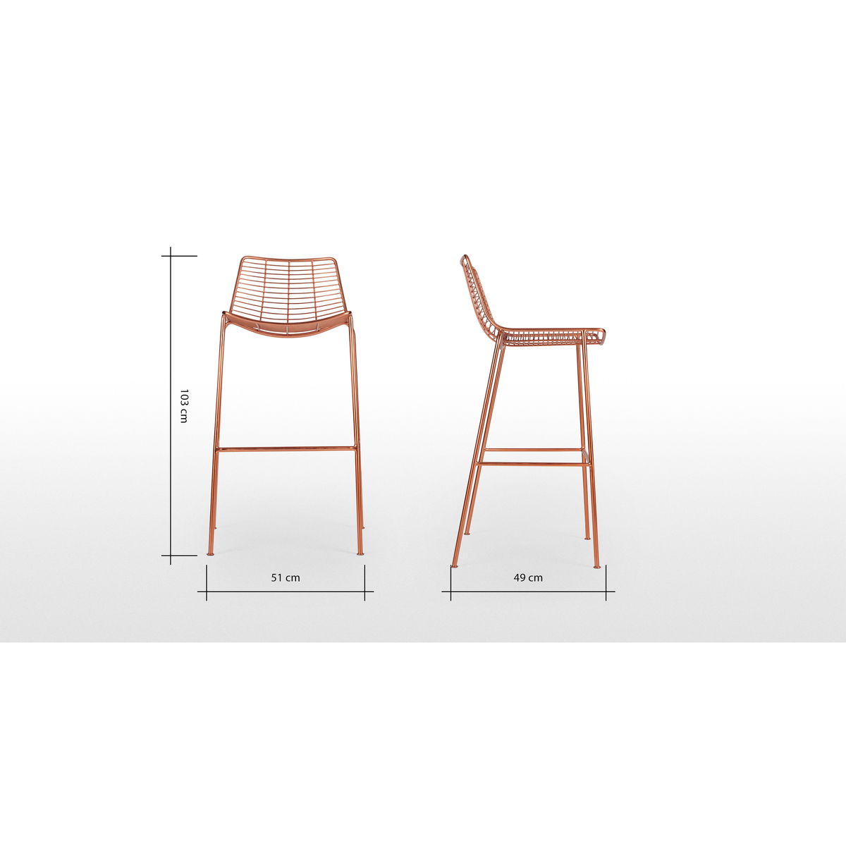Set of 2 Marvel Barstool, Copper – image 6