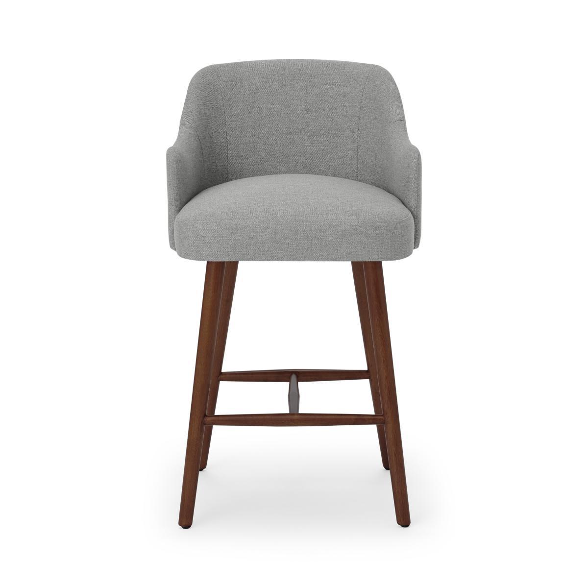 Swinton Counter Height Bar Stool, Mountain Grey with Walnut Stain Legs – image 2