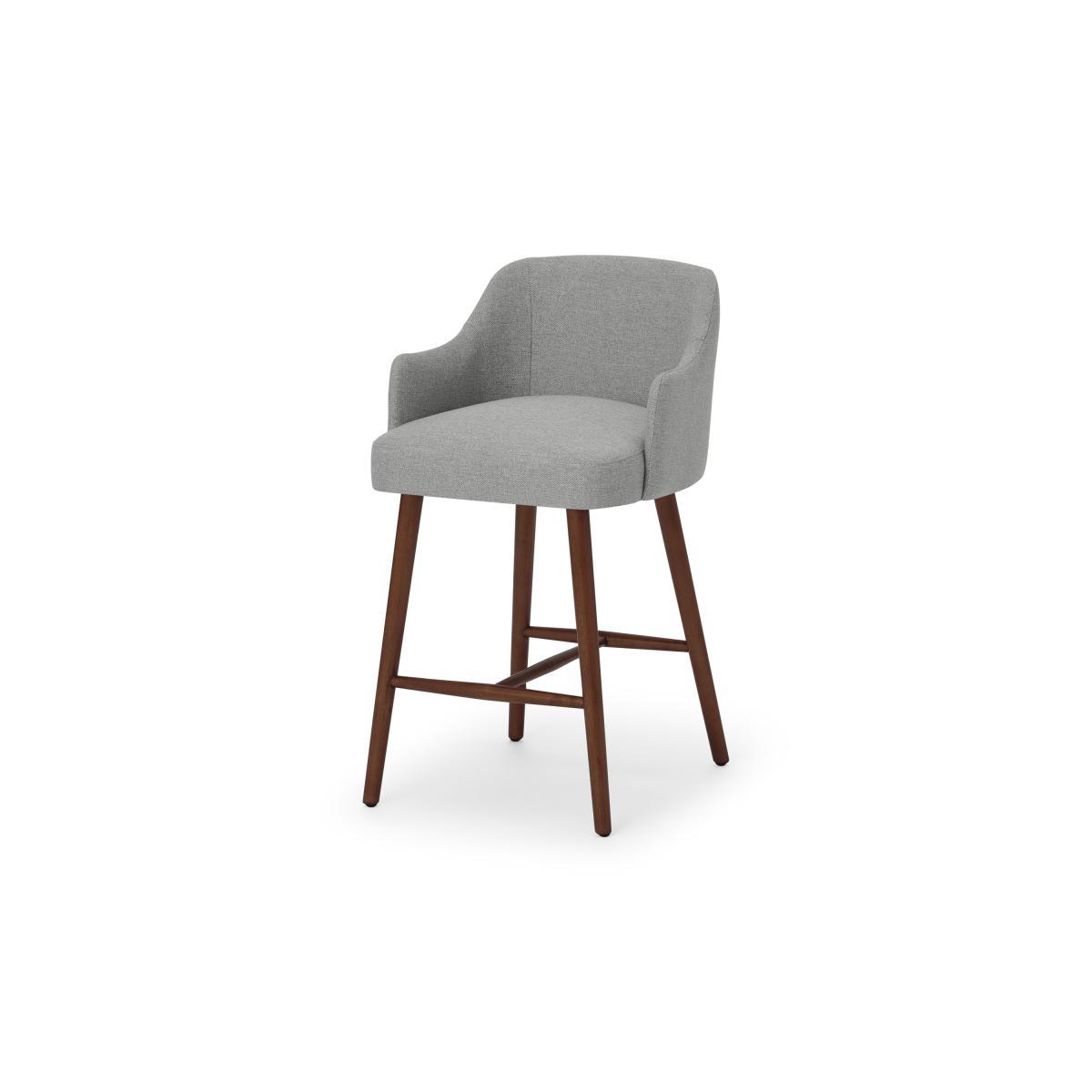 Swinton Counter Height Bar Stool, Mountain Grey with Walnut Stain Legs – image 3