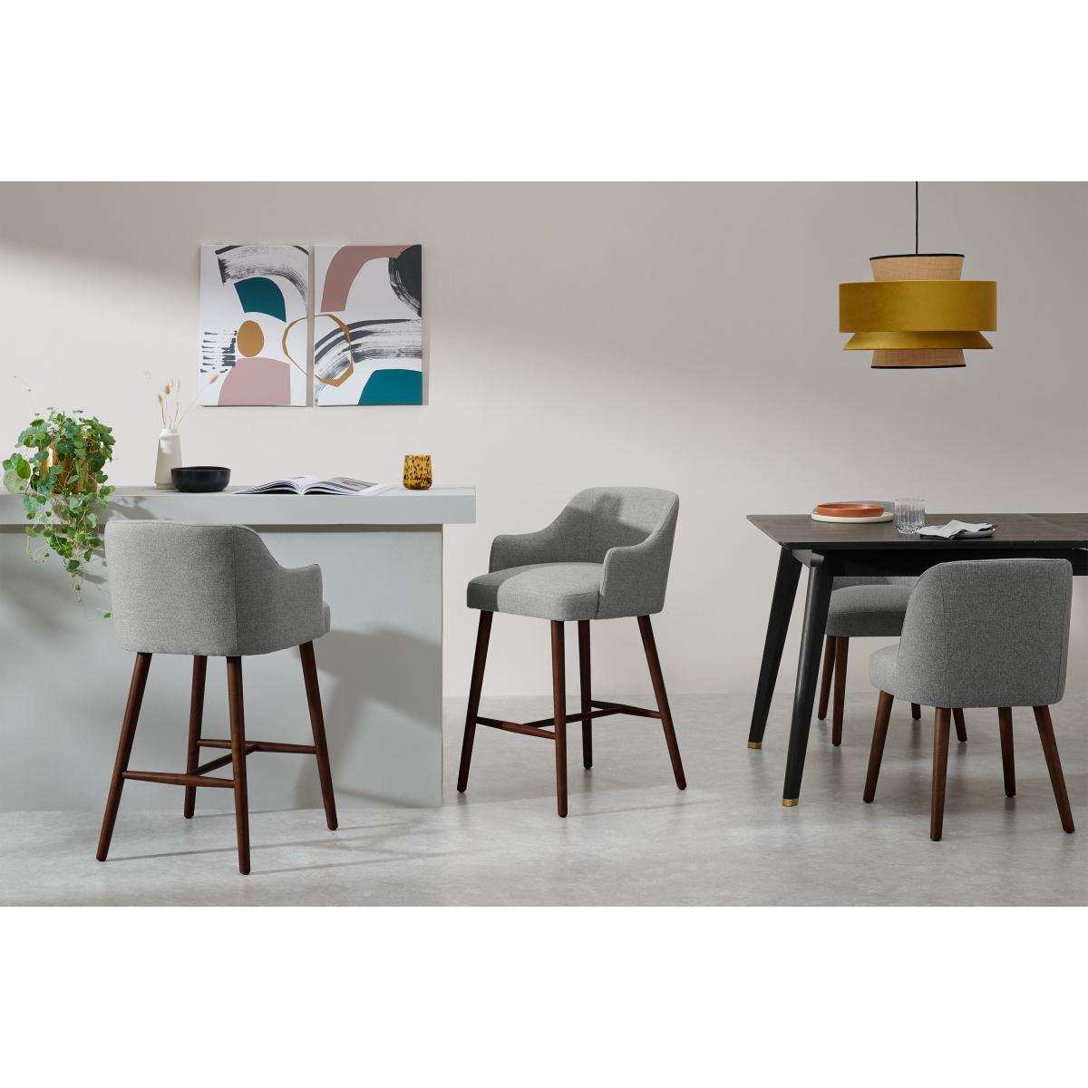Swinton Counter Height Bar Stool, Mountain Grey with Walnut Stain Legs – image 4
