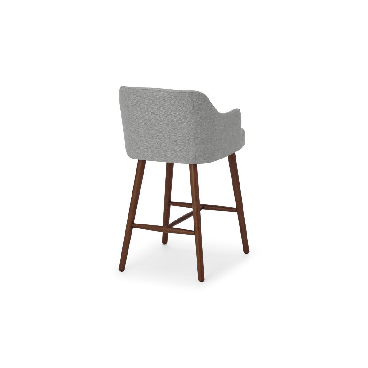 Swinton Counter Height Bar Stool, Mountain Grey with Walnut Stain Legs – image 6