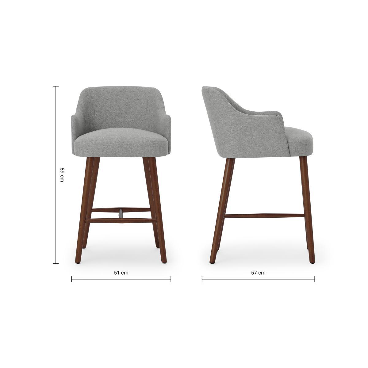 Swinton Counter Height Bar Stool, Mountain Grey with Walnut Stain Legs – image 8