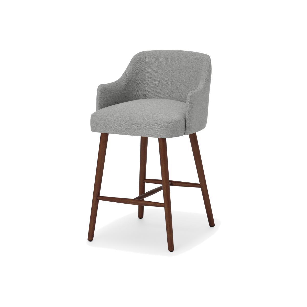 Swinton Counter Height Bar Stool, Mountain Grey with Walnut Stain Legs – image 1