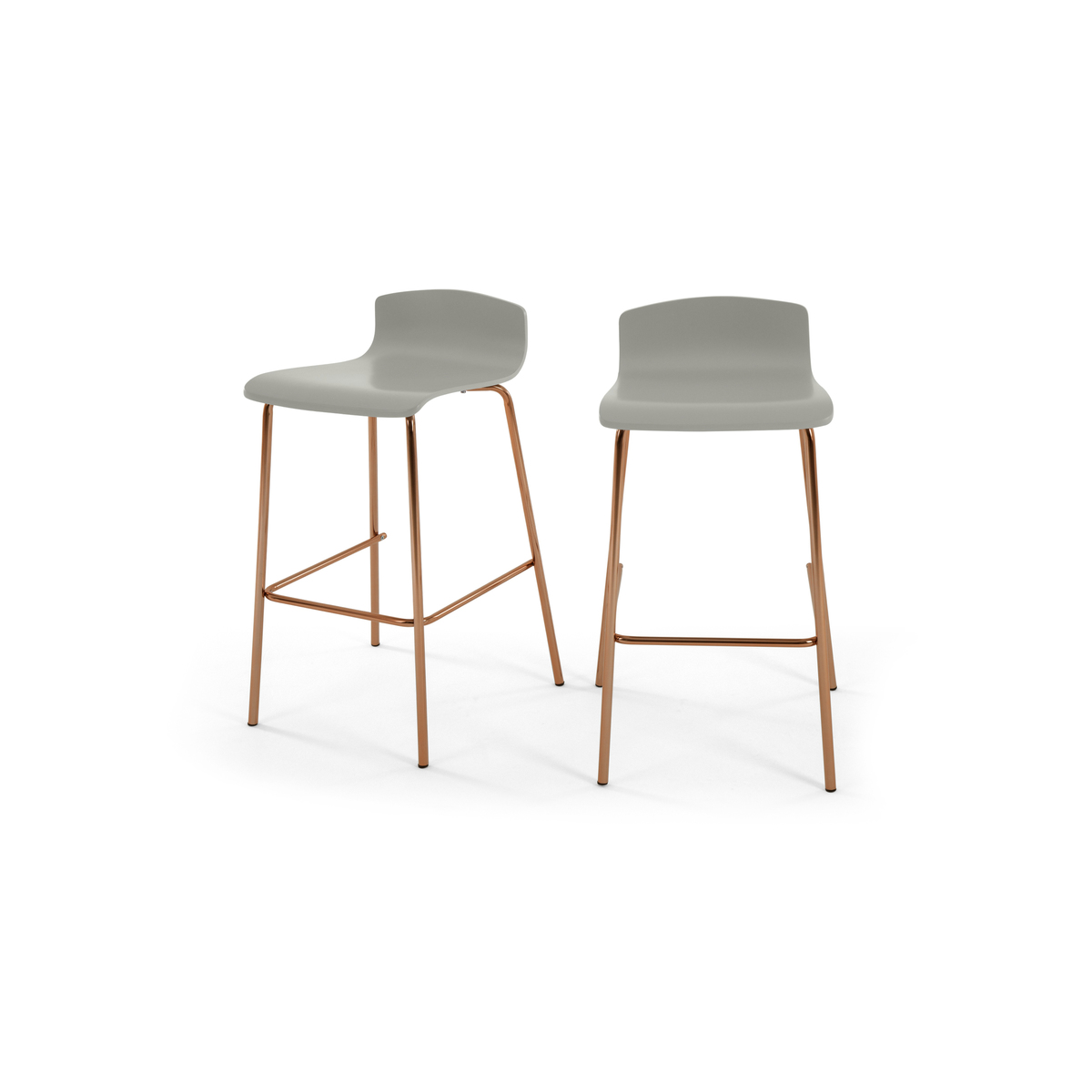 Set of 2 Syrus Barstools, Grey and Copper – image 2