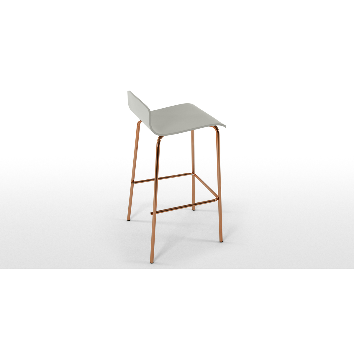 Set of 2 Syrus Barstools, Grey and Copper – image 1