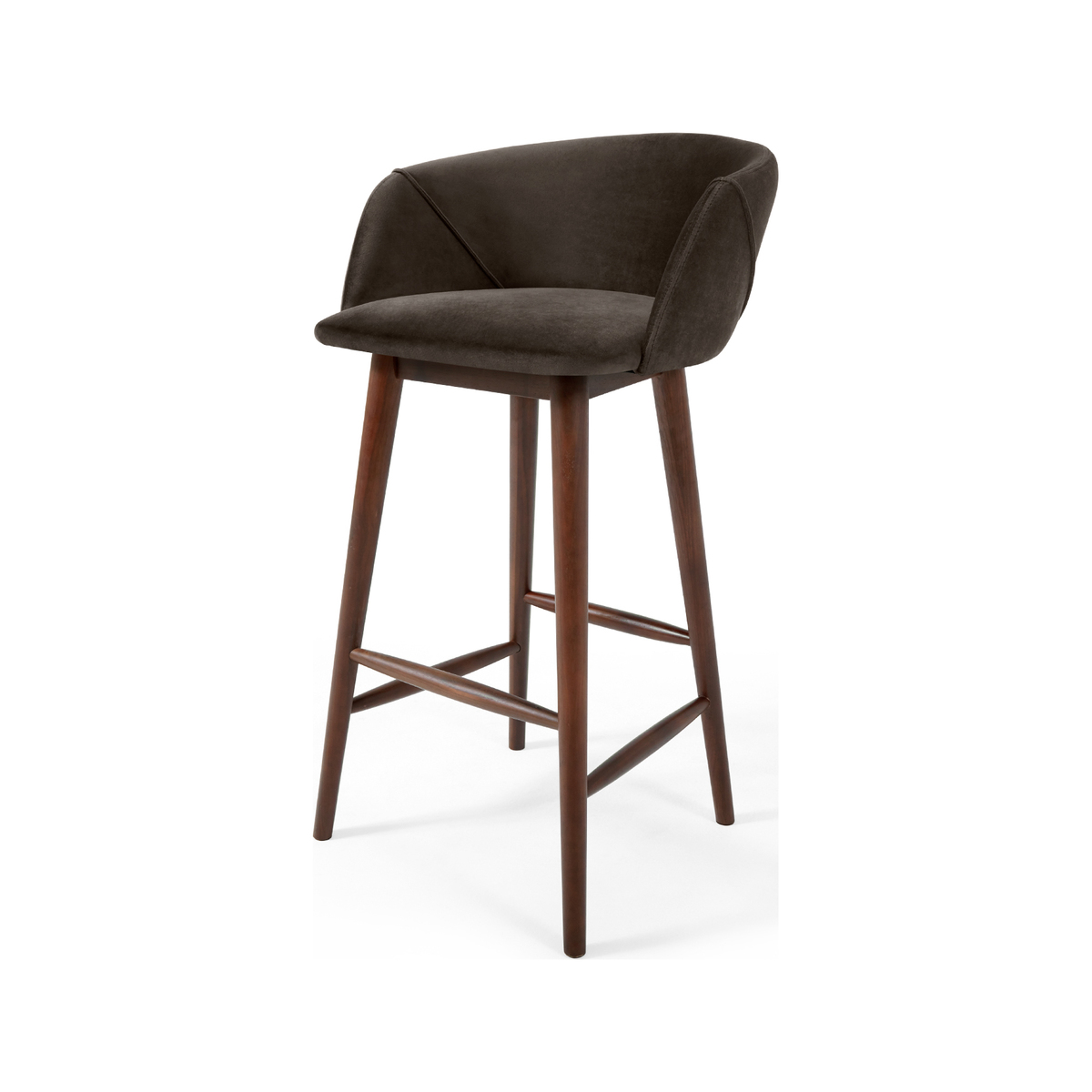 Lule Barstool, Otter Grey Velvet – image 1