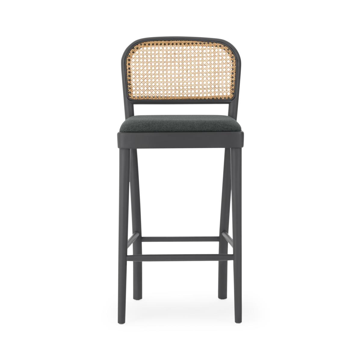 Raleigh Counter Height Bar Stool, Charcoal & Rattan – image 2