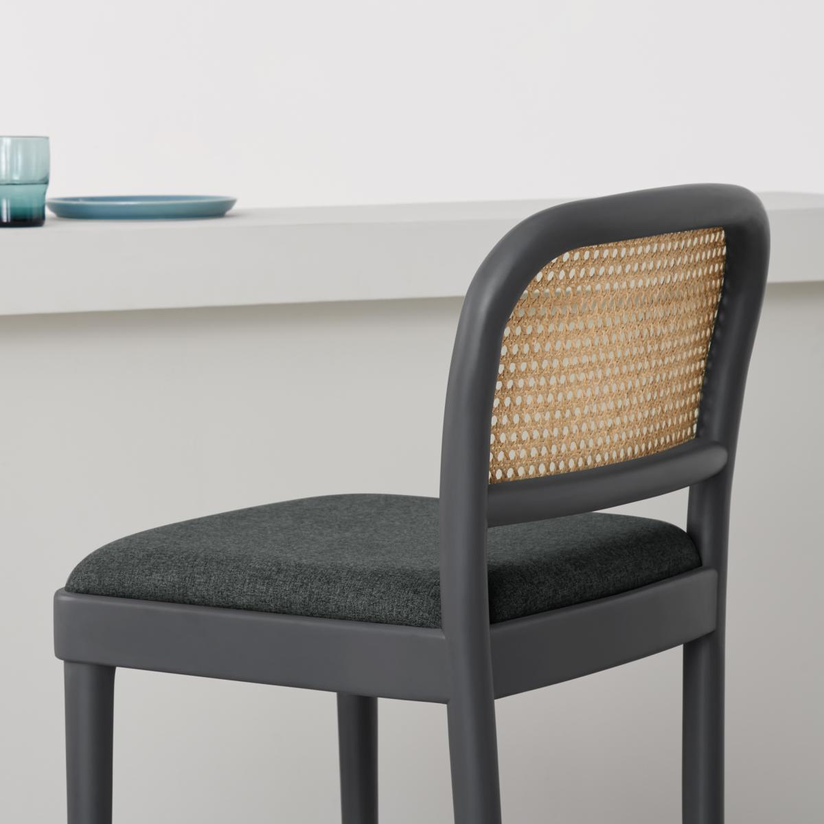 Raleigh Counter Height Bar Stool, Charcoal & Rattan – image 7