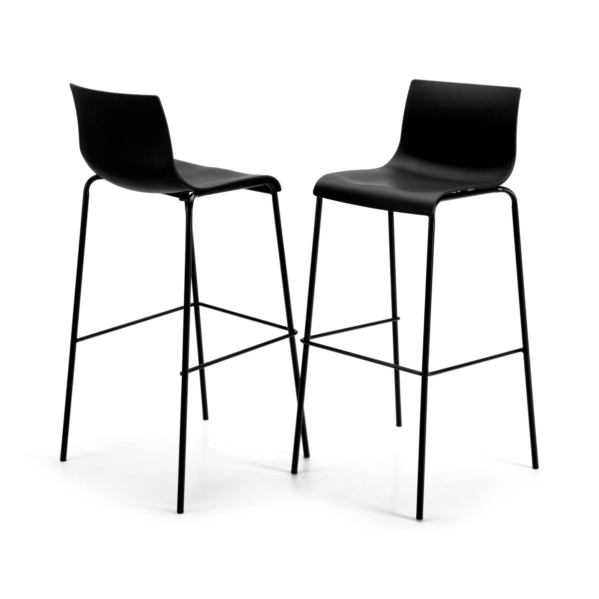Set of 2 Piloti Bar Stools, Black – image 5