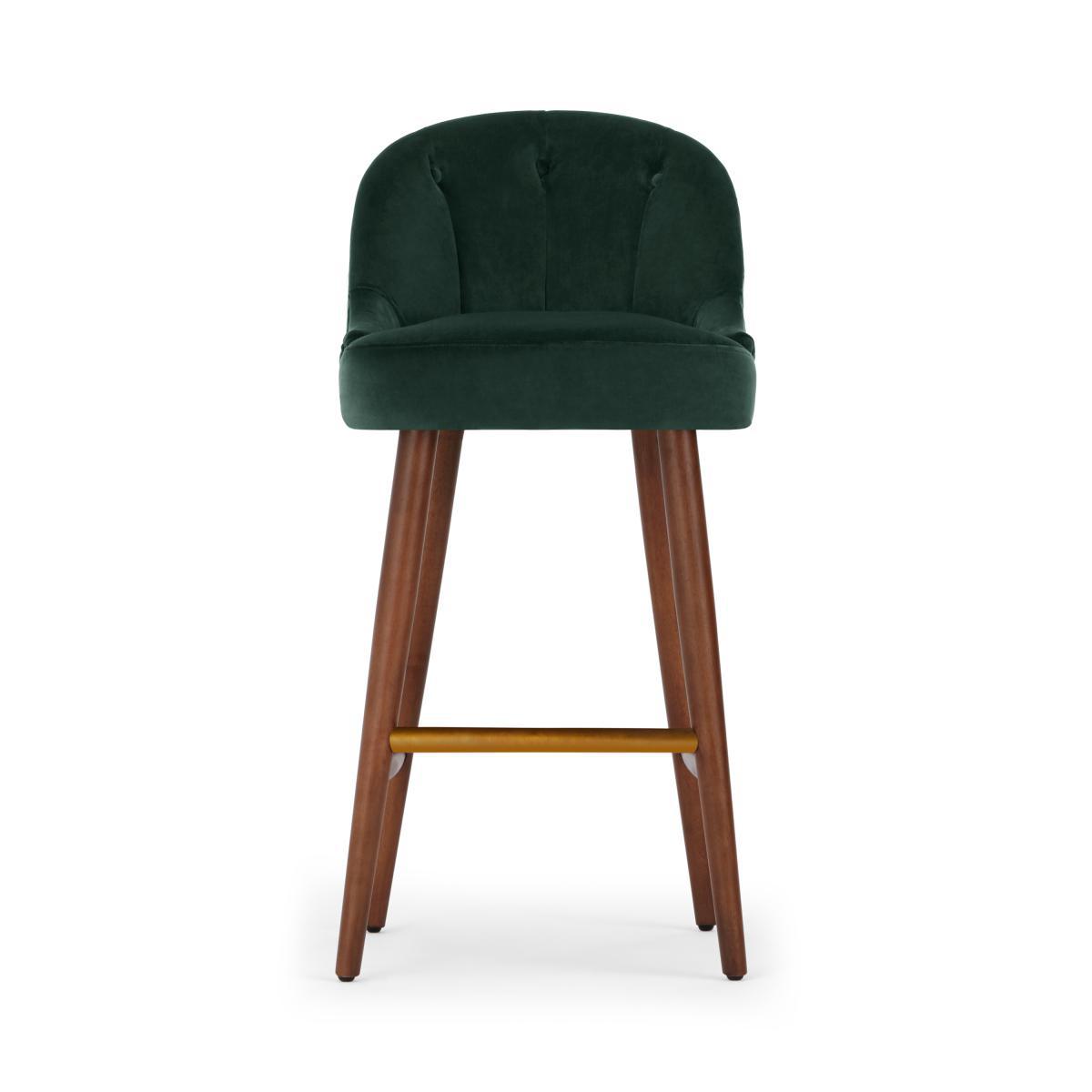 Margot Bar Stool, Moss Green Velvet – image 2