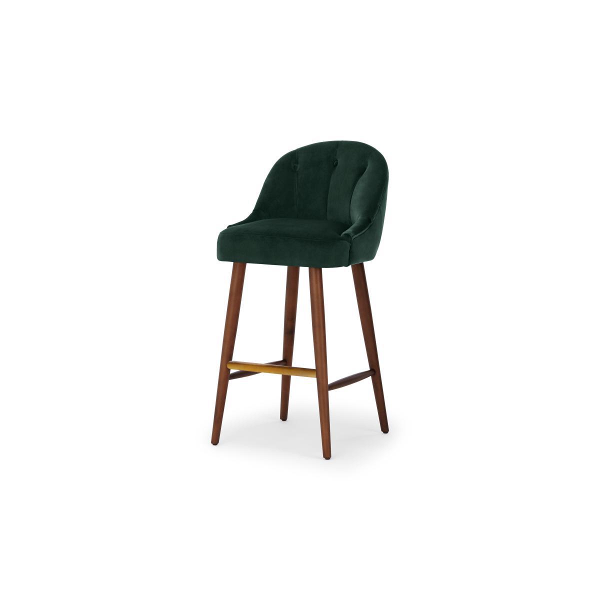 Margot Bar Stool, Moss Green Velvet – image 3