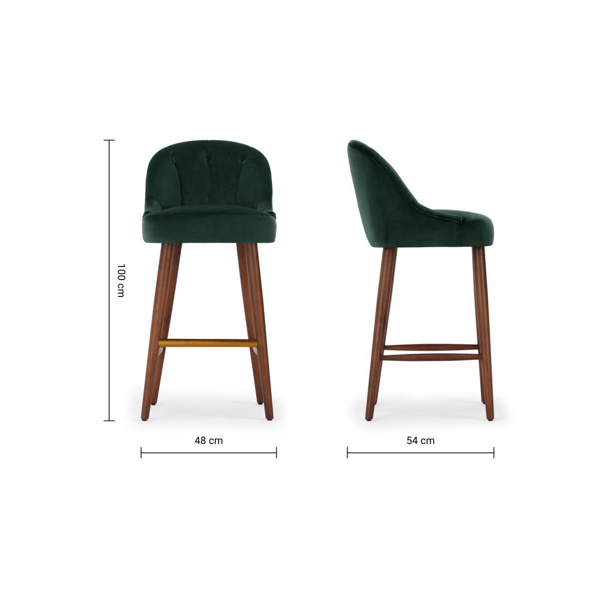 Margot Bar Stool, Moss Green Velvet – image 9