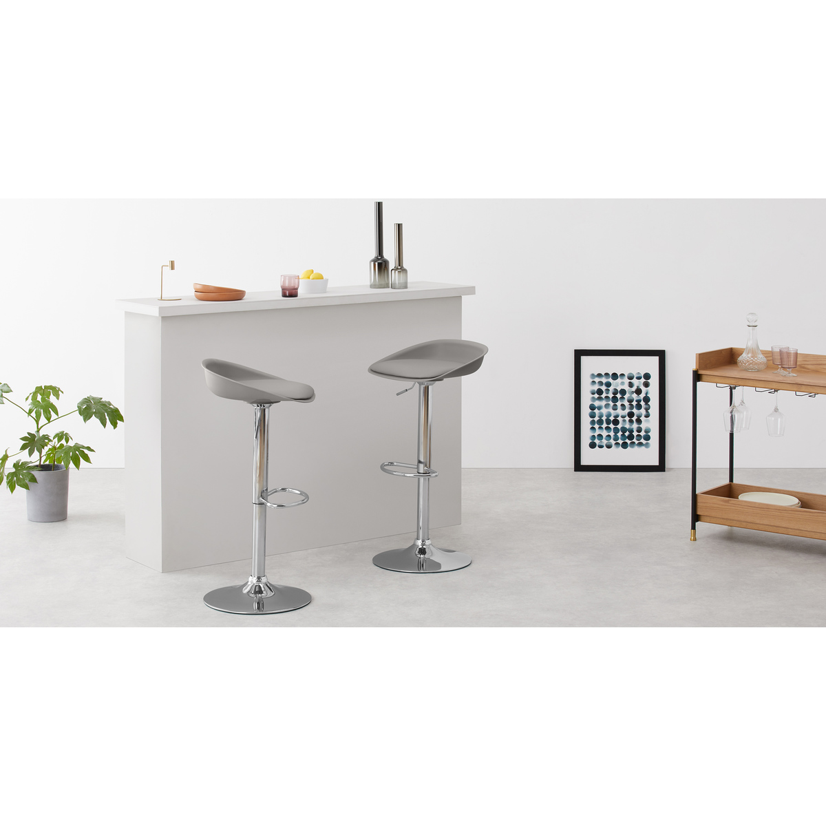 Set of 2 Kudo Adjustable Barstools, Grey – image 3