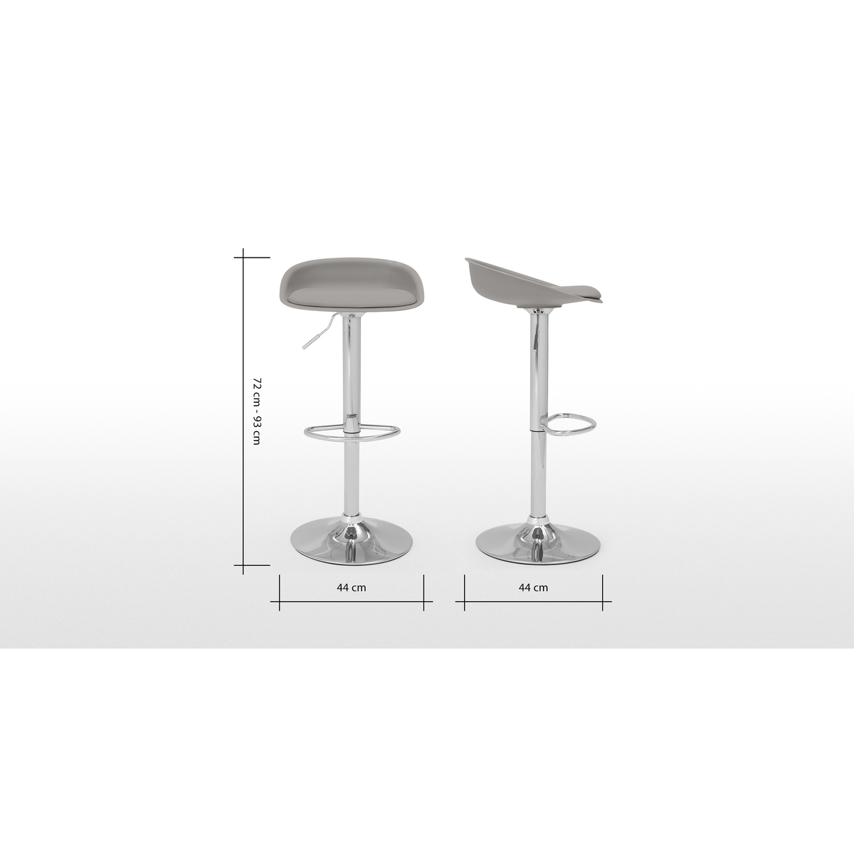 Set of 2 Kudo Adjustable Barstools, Grey – image 7