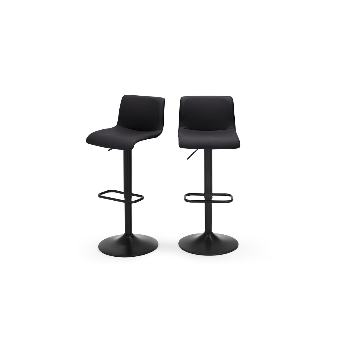 Set of 2 Sean Adjustable Bar Stools, Black – image 2