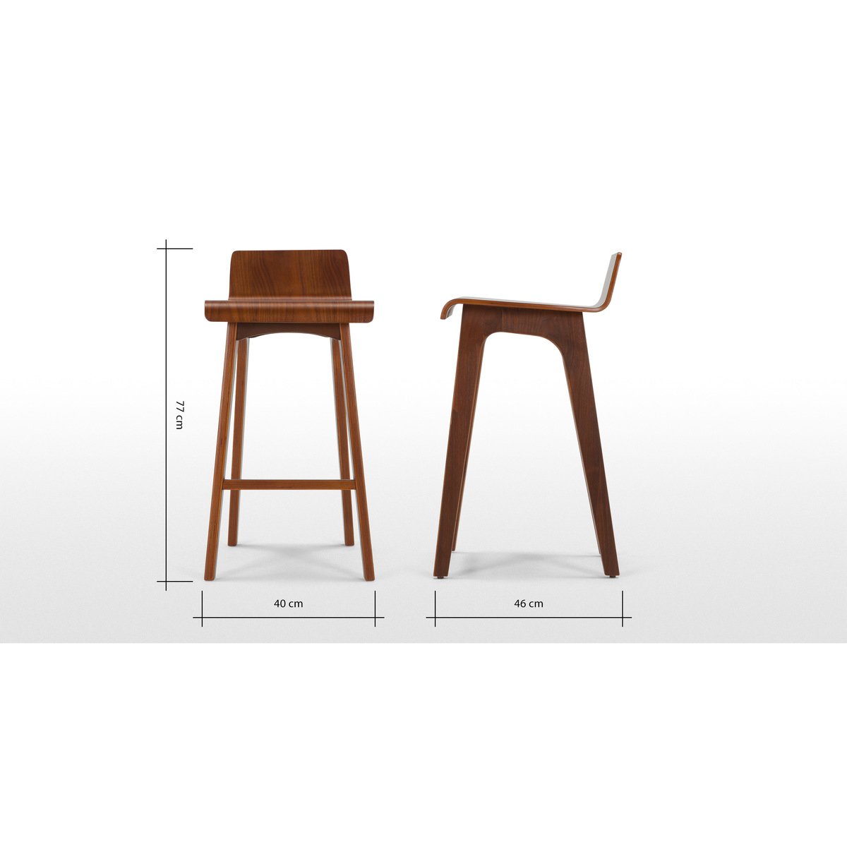 Devlin Barstool, Walnut – image 7