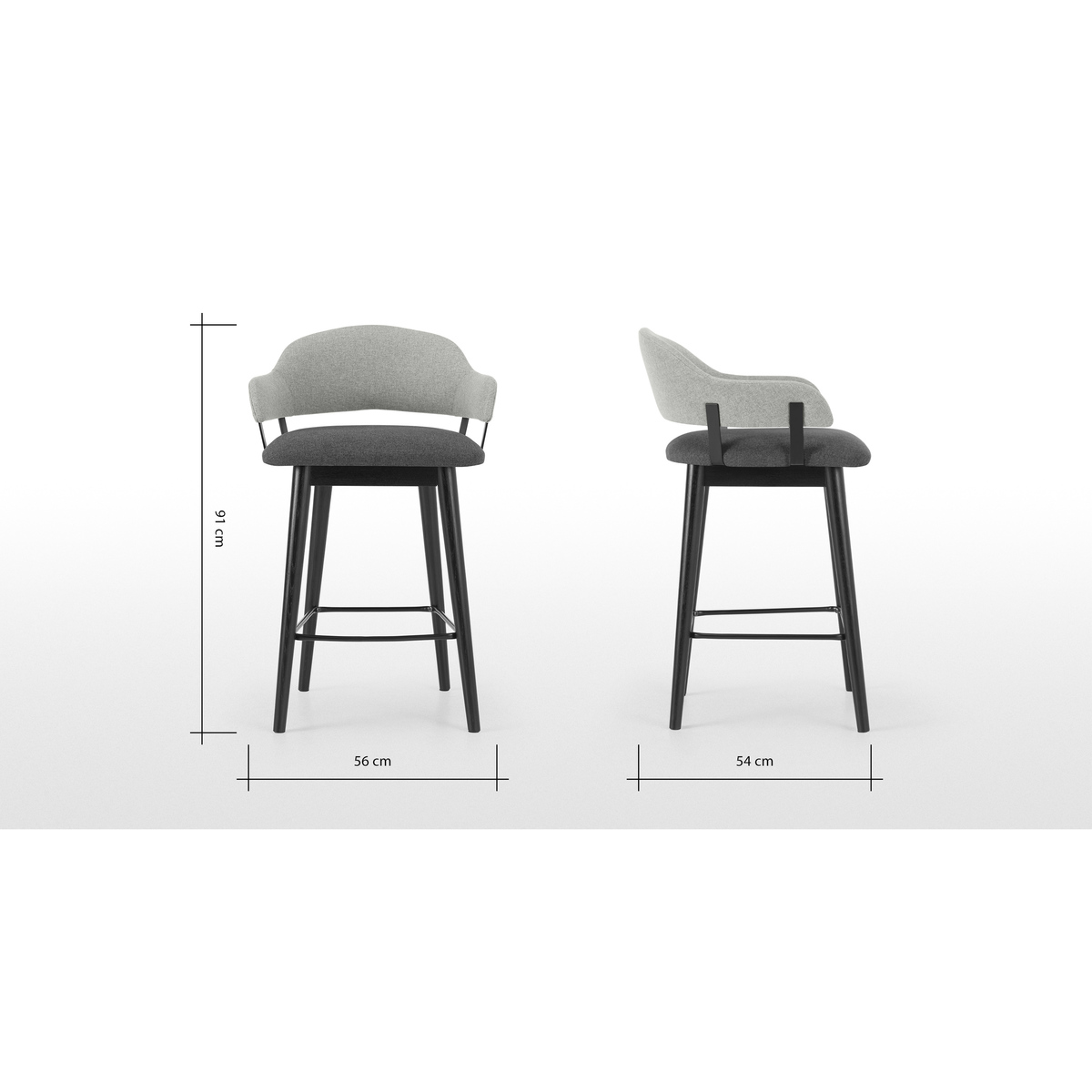 Neilson Counter Height Bar Stool, Marl and Hail Grey – image 6